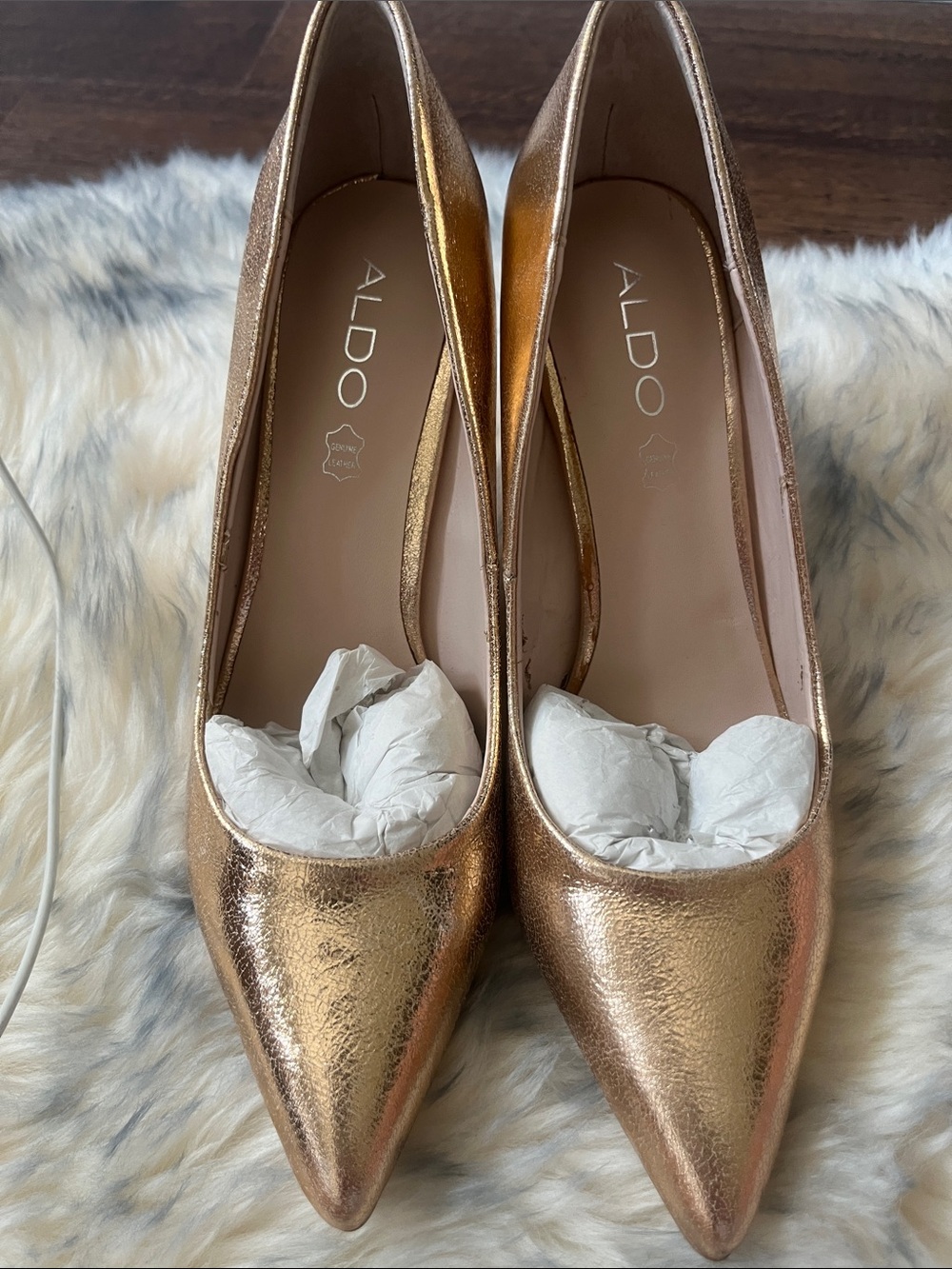 ALDO Rose Gold Pointed-Toe Pumps
